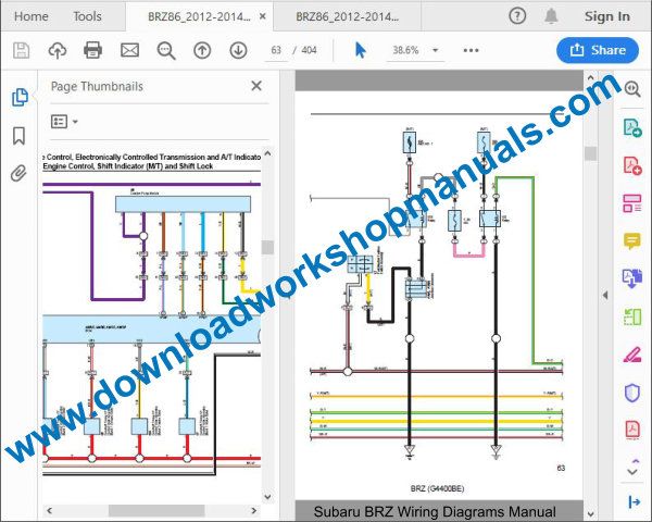 Subaru BRZ Wiring Diagrams Manual